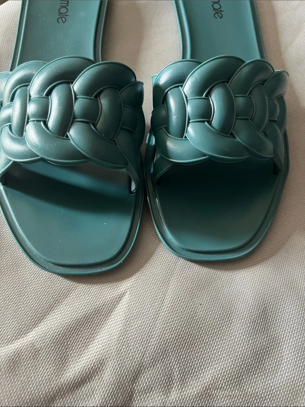 Solemate Teal Braided Slide Sandals - Women's